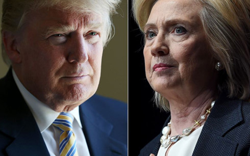 Ông Trump và bà Clinton là hai đối thủ nặng ký cho tấm vé chạy đua vào Nhà Trắng của đảng Cộng hòa và đảng Dân chủ. (Ảnh: Getty)