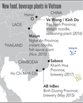 Những nhà máy sản xuất thực phẩm và đồ uống mới tại Việt Nam