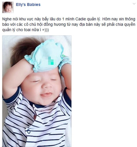
Elly Trần công khai hình ảnh của con trai.
