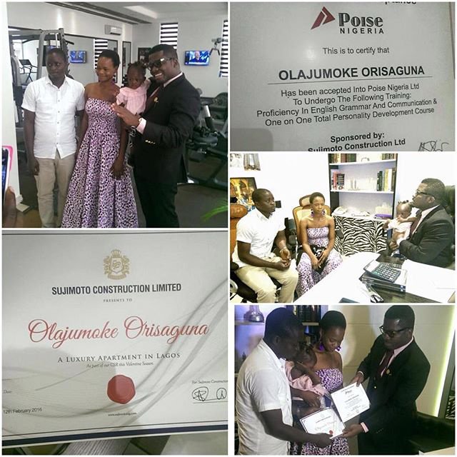 
Ngoài việc được tạo điều kiện trong công việc, Olajumoke Orisaguna còn được trao một căn hộ cao cấp và được tặng suất học tiếng Anh để nâng cao kỹ năng trong công việc
