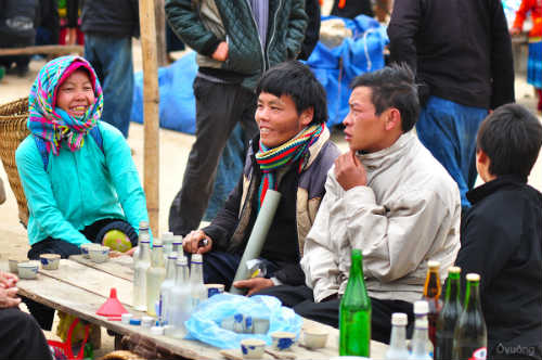 Một bản làng của người Mông gần vùng biên giới với Trung Quốc
