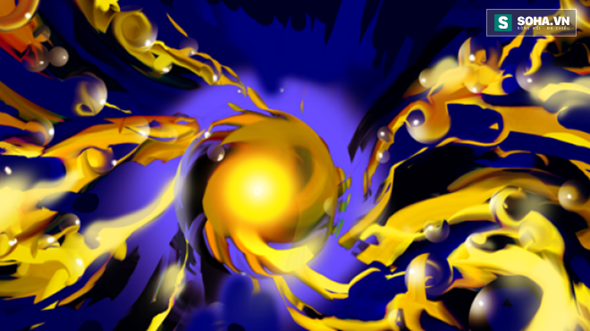 
Hình ảnh mô phỏng nguyên lý hoạt động của động cơ nano:: Phân tử vàng bọc polymer giãn ra khi được làm mát và co lại khi nóng.
