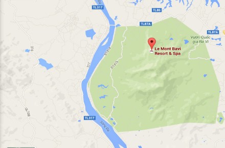 
Vị trí khu Le Mont Bavi & Spa trên bản đồ Vườn Quốc gia Ba Vì.
