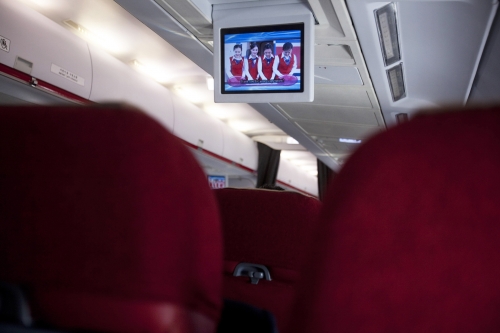 Màn hình giải trí trên máy bay của hãng hàng không Triều Tiên Air Koryo.