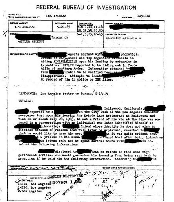 Những trang hồ sơ được công khai của FBI.