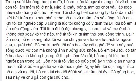 
Tâm sự chân thật của chàng trai
