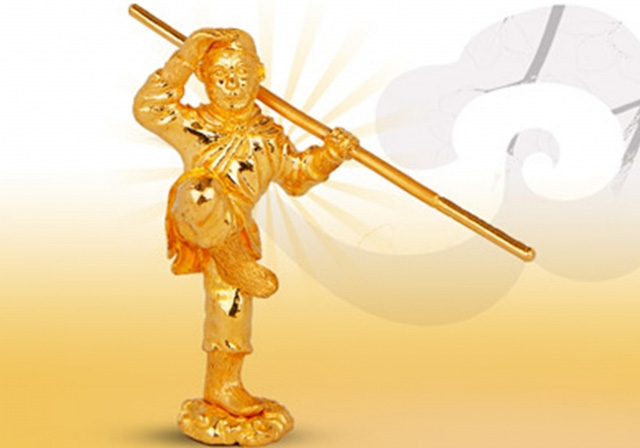 Tượng khỉ bằng vàng mô phỏng theo nhân vật trong Tây Du Ký