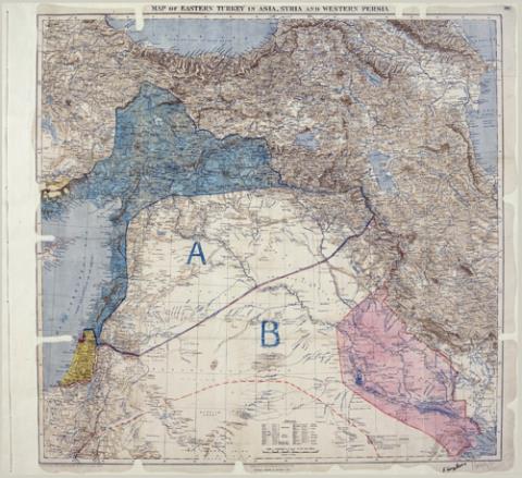 Tấm bản đồ được thống nhất trong Hiệp định Sykes-Picot 100 năm trước.