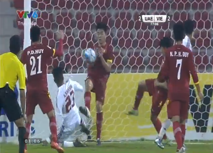 
Tình huống nhạy cảm khiến U23 Việt Nam thua bàn thứ 3.

