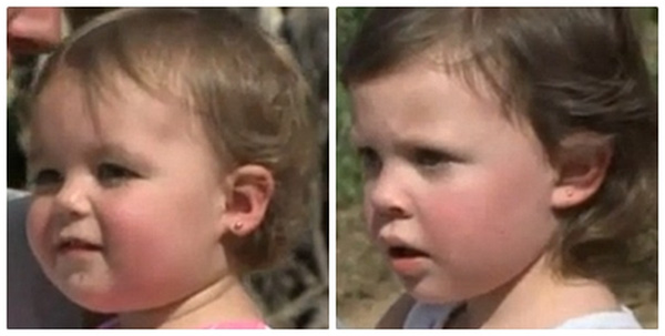 
Adison, 1 tuổi, (trái) và Emma, 2 tuổi (phải) là hai em nhỏ may mắn được cứu sống khỏi vụ tai nạn chết người.
