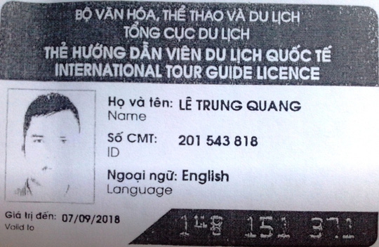 Quang là HDV, dẫn đoàn khách Quốc tế đi tham quan nhưng trốn vé, có lời lẽ thô tục và bỏ chạy dẫn đến cuộc rượt đuổi xảy ra (Ảnh: hoiangov.com.vn)