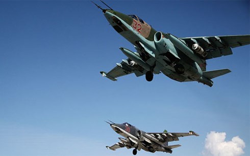 Máy bay chiến đấu Nga làm nhiệm vụ không kích các mục tiêu khủng bố ở Syria. (Ảnh: RIA)