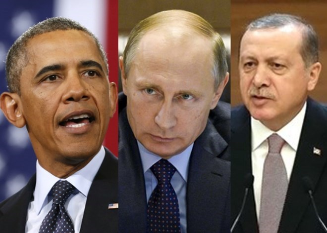 Tổng thống Mỹ Obama, Tổng thống Nga Putin và Tổng thống Thổ Nhĩ Kỳ Erdogan.