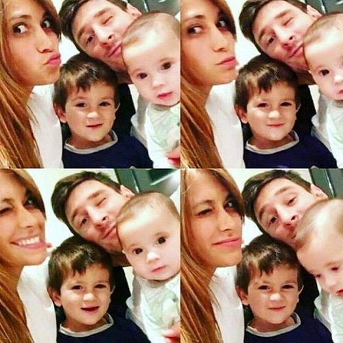 
Gia đình hạnh phúc của Leo Messi.

