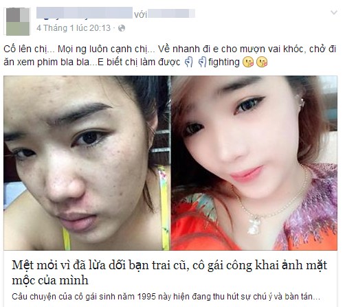 
Nhiều người vào facebook cá nhân để động viên cô gái.
