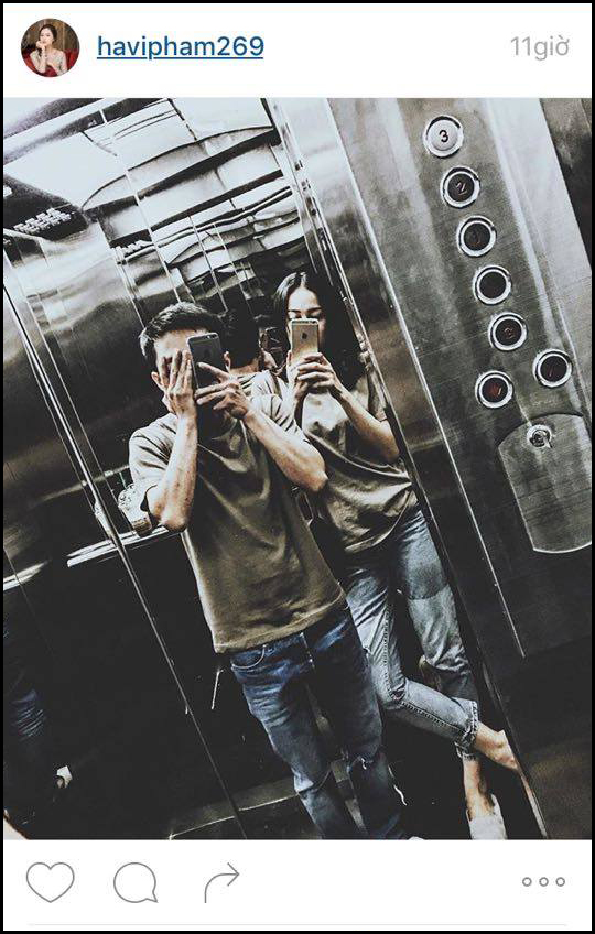 
Bức ảnh selfie đồ đôi của hai người mới đây cũng bị người đẹp xóa sổ trên Instagram của mình
