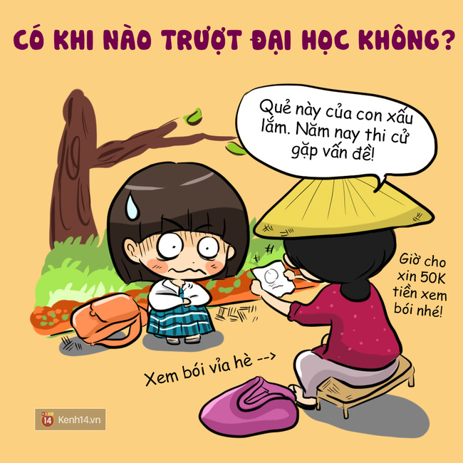 Lỡ mà trượt mất thì sao? Phải làm thế nào để đậu đại học được bây giờ. Trượt thì sẽ làm gì nhỉ, ở nhà ôn thi tiếp à, hãy đi nguyện vọng 2...