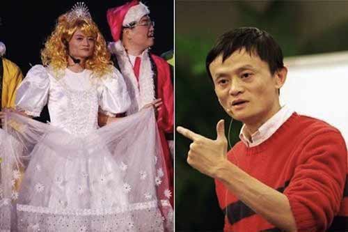 
Tỷ phú Jack Ma, nhà sáng lập của trang mạng thương mại điện tử lớn nhất thế giới Alibaba, với màn hóa thân thành một nàng công chúa đáng yêu.
