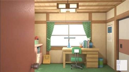 
Căn phòng quen thuộc của Nobita.
