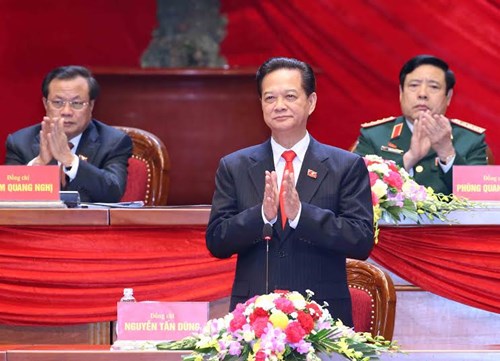 
Thủ tướng Nguyễn Tấn Dũng thay mặt Đoàn Chủ tịch điều hành Đại hội.
