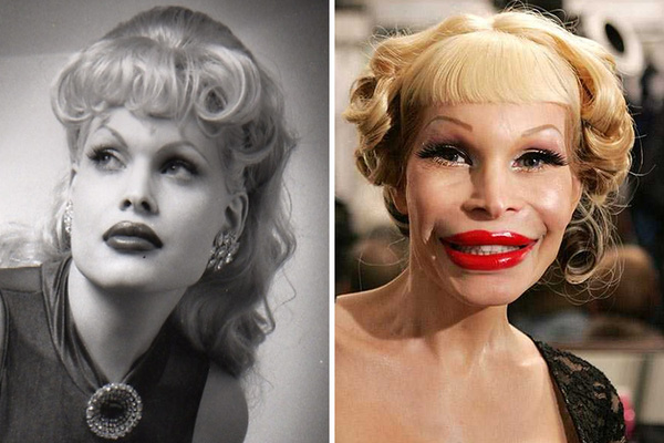 
Gương mặt biến dạng đến ghê người của cựu người mẫu Amanda Lepore.
