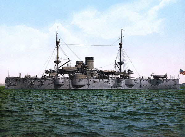 
Ảnh chụp thiết giáp hạm USS Texas vào năm 1898.
