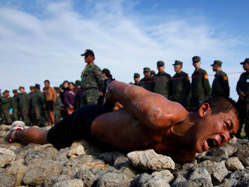 Lính Đài Loan luyện tập. Ảnh: Reuters