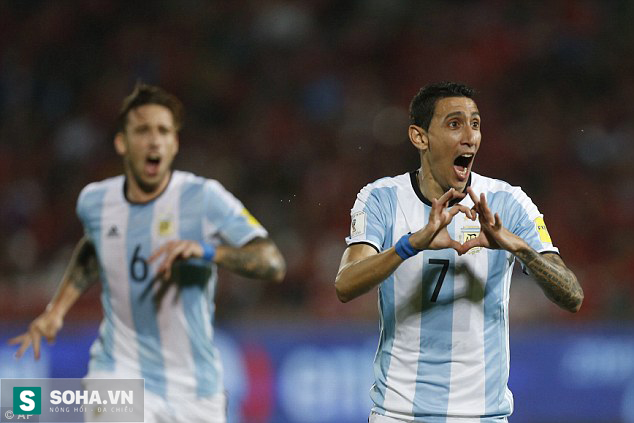 Di Maria gỡ hòa cho Argentina.