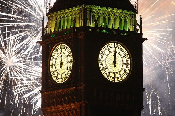 
Pháo hoa trên bầu trời Big Ben. Ảnh: Getty
