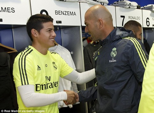 
James đang có những xích mích dễ nhận thấy với Zidane.
