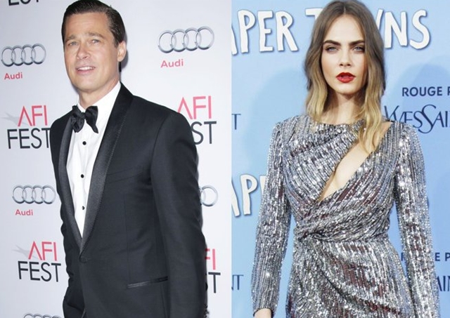 
Brad Pitt được cho là đang có tình ý khi dồn dập mời Cara Delevingne vào những dự án của anh.
