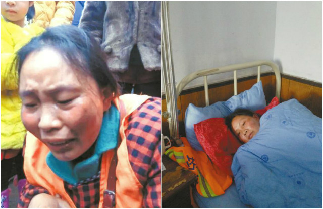 
Bà Ye sau khi bị hành hung đã được cảnh sát đưa tới bệnh viện điều trị.
