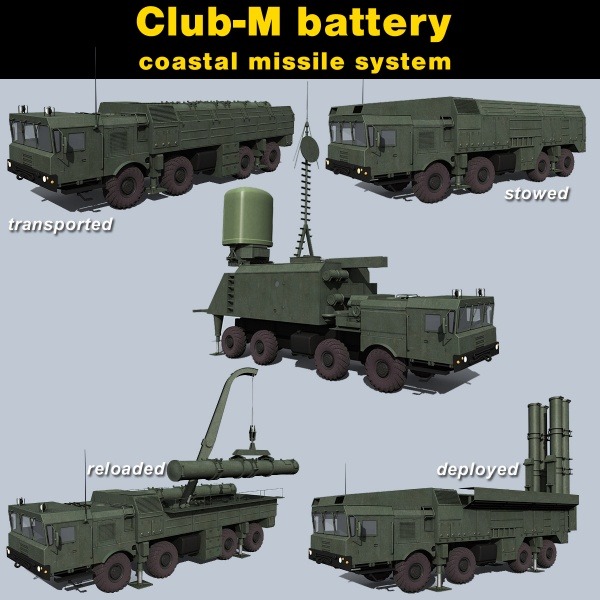 
Các tổ hợp tên lửa đất đối hải cơ động như Bastion-P, Club-M, Bal của Nga đều sử dụng khung gầm MZKT-7930
