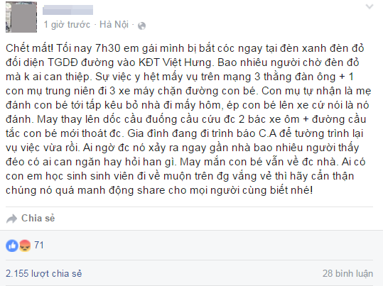 
Sau hơn 1h đăng tải, đoạn status trên đã nhận được hơn 2.000 lượt chia sẻ.
