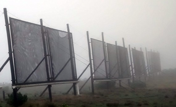 
Những tấm màn thu nước từ sương mù.
