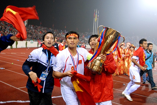 Sức mạnh tinh thần đóng vai trò quan trọng trong chiến tích vô địch AFF Cup 2008 của ĐTVN. Ảnh: Zing