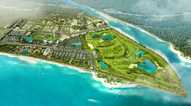 
Phối cảnh tổng thể tổ hợp FLC Samson Beach & Golf Resort. Ảnh: FLC
