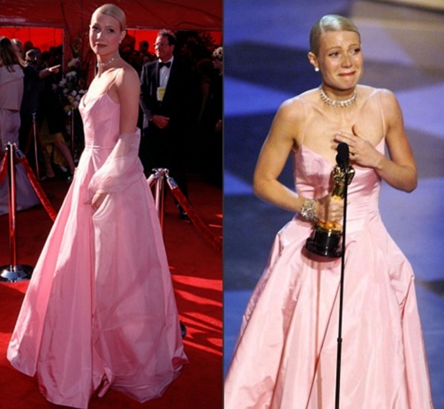 
Khán giả mãi ghi nhớ hình ảnh cô búp bê barbie Gwyneth Paltrow trong chiếc váy hồng Ralph Lauren tại Oscar năm 1999.
