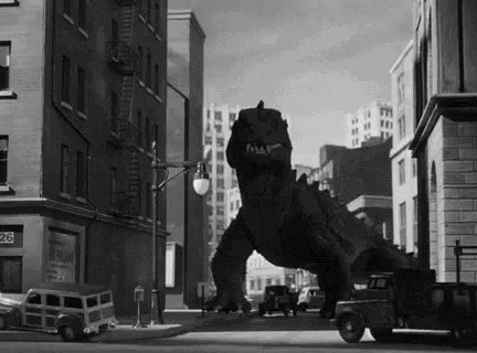 
Một cảnh trong phim The Beast from 20,000 Fathoms (1953).

