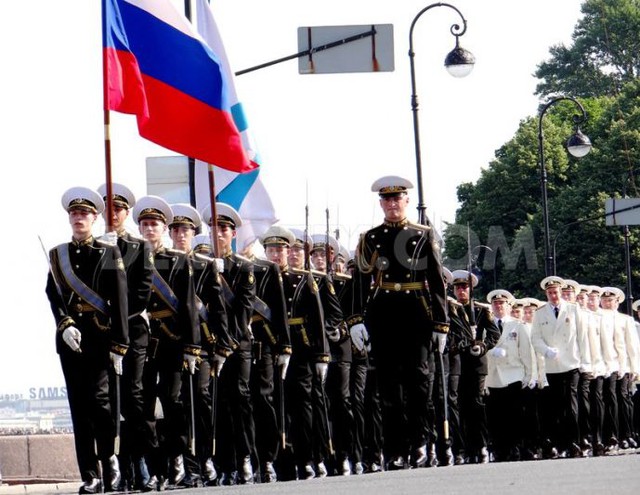 Navy Day Parade in SaintPetersburg Russia