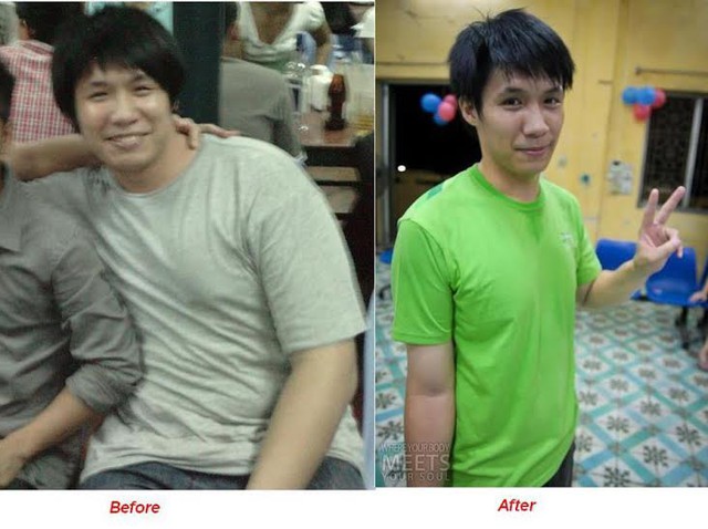 Nguyễn Thái Sơn trước và sau khi giảm cân