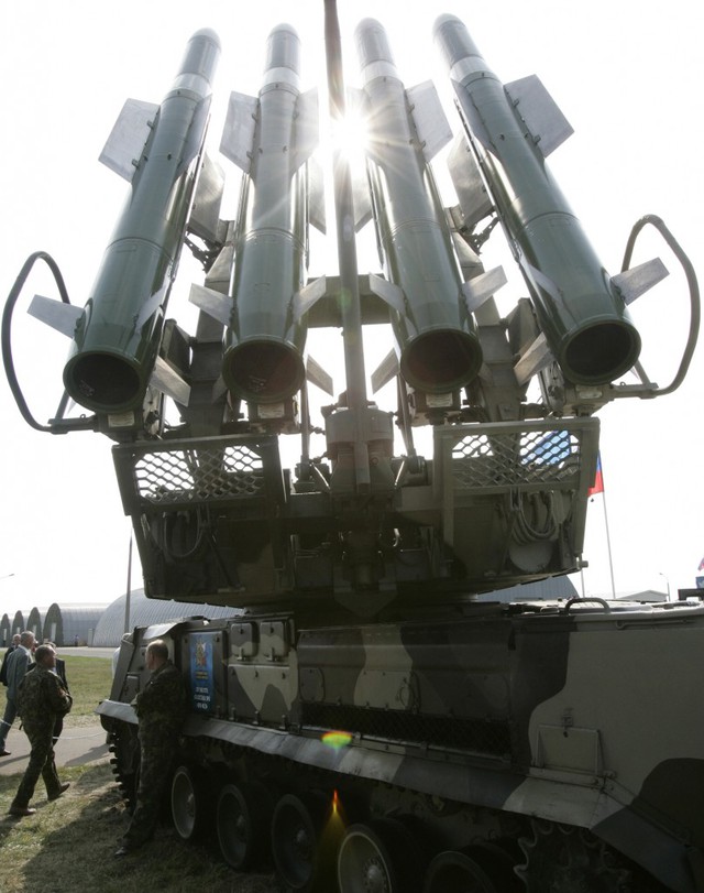 A Buk M-23 air defence missile system is seen on display during the opening of the MAKS-2009 international air show in Zhukovsky outside Moscow