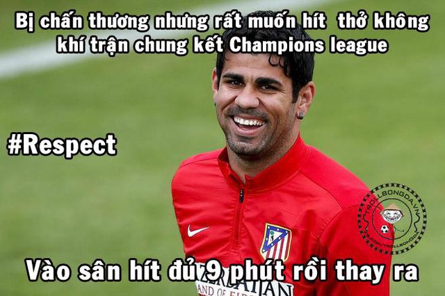 Costa quá nhọ khi vào sân có 9 phút