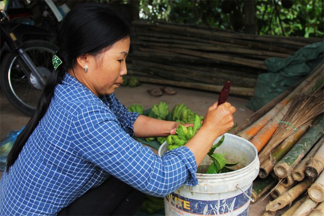 Một vết chầy nhỏ trên quả phật thủ cũng khiến giá thành bị giảm nên các tiểu thương rất cẩn thận rửa từng quả trước khi mang về bán.