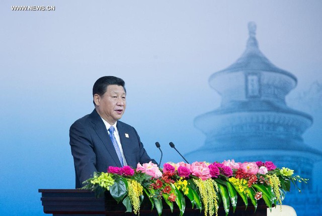 Ông Tập Cận Bình phát biểu về Giấc Mơ Trung Hoa tại diễn đàn APEC 2014 Ảnh: Tân Hoa Xã