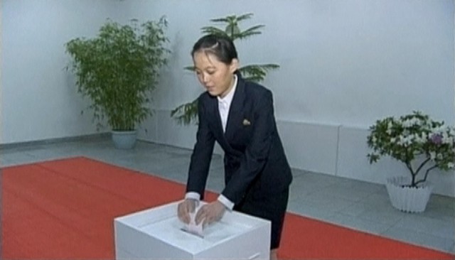 Kim Jo Yong trong cuộc bỏ phiếu bầu cử quốc hội Triều Tiên hồi tháng 3/2014.