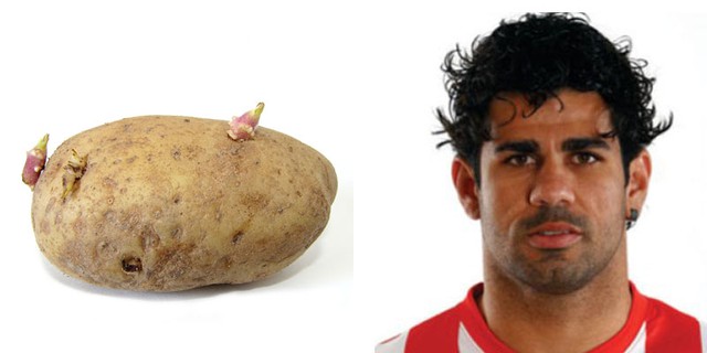 Tóc Costa trồi lên như mầm khoai tây