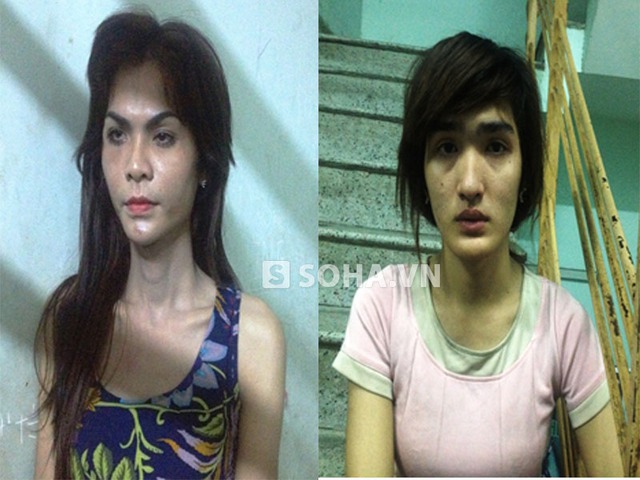 Hai hot girl Nguyễn Thành Tây (trái) và Nguyễn Ngọc Thiện bị trinh sát tóm gọn khi chuyển nghề cướp giật tài sản