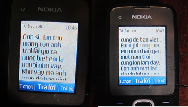 Ngoài những tin nhắn trên, Sơn còn nhắn tin với nội dung trách móc anh Sỹ (bố cháu Tú) khi đã phủ nhận công nuôi dưỡng của Sơn đối với cháu Tú 1 năm trời.