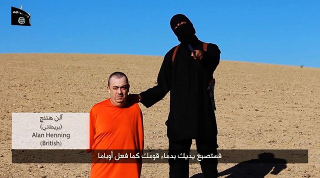 Alan Henning, another British man, is shown as the next victim to be beheaded by ISIS.